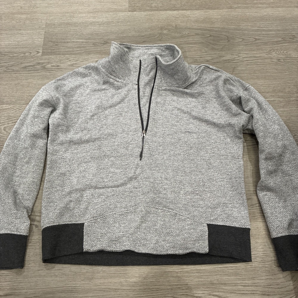 Halcyon Heather Gray Quarter zip Long Sleeve Sweater | Size L